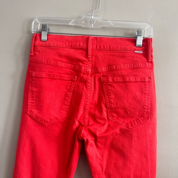 Mother Stunner‎ Ankle Fray - Red Jeans -  Play Date Size 27 - Picture 5 of 9